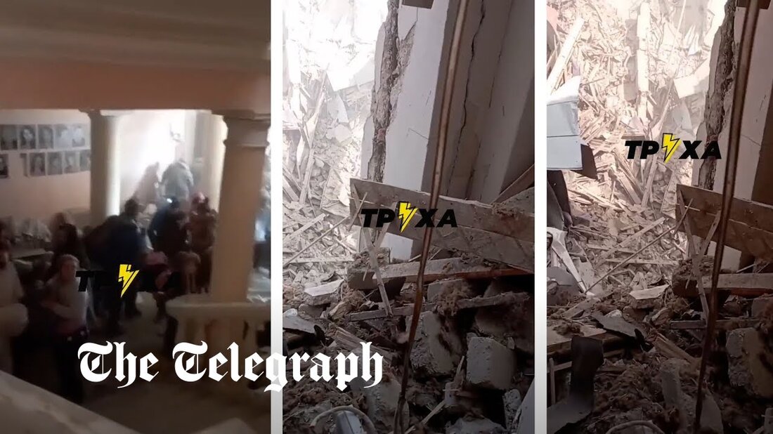 Bei der Bombardierung eines Mariupol-Theaters mit sichtbar aufgemalten „Kindern“ sind etwa 300 Menschen ums Leben gekommen. Mindestens 1.300 Menschen suchten Schutz vor der ständigen Bombardierung der strategischen Hafenstadt, als am 16. März Granaten einschlugen. Ein Video, das letzte Woche am Tatort aufgenommen wurde und heute aufgetaucht ist, zeigte Menschen, die aus den Trümmern taumelten, mit dichtem Staub bedeckt, als sie zum Ausgang drängten. In anderen Clips sind die Gebäude völlig unkenntlich, da Rauch aus der Asche aufsteigt. „Aus Augenzeugen gehen Informationen hervor, dass etwa 300 Menschen im Dramatheater von Mariupol nach Angriffen eines russischen Flugzeugs ums Leben kamen“, schrieb ein &hellip;