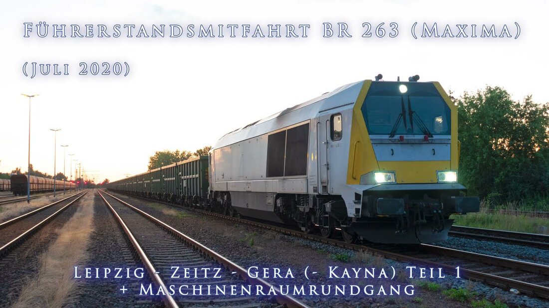 Neben dem BR 241 war ich im Sommer 2020 auch mit der mächtigen Voith Maxima (BR 263) ein wenig unterwegs. Diese Reise führte von Sangerhausen über Halle – Leipzig – Zeitz und Gera nach Kayna (ehemals Wismut Werkbahn). Videomaterial ist aufgrund des Lichts nur in Leipzig-Wahren erhältlich. Die rd. Der 2400t schwere Zug mit Aushubmaterial kam aus Frankfurt Ost und musste in Gera von einigen Waggons geteilt oder leichter gemacht werden, um die Steigung nach Ronneburg zu bewältigen. Diese Reise folgt in Teil 2, ebenso wie die Lz von Kayna nach Gera, um den Rest der Wagen zu holen. Als …
