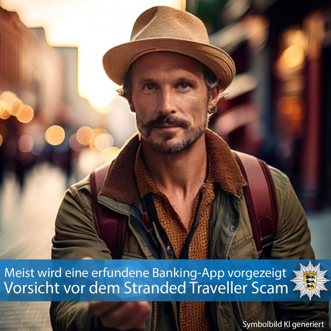 Das LKA Baden-Württemberg warnt vor dem "Stranded Traveller Scam": Betrüger täuschen finanzielle Notlagen in stark frequentierten Bereichen vor.