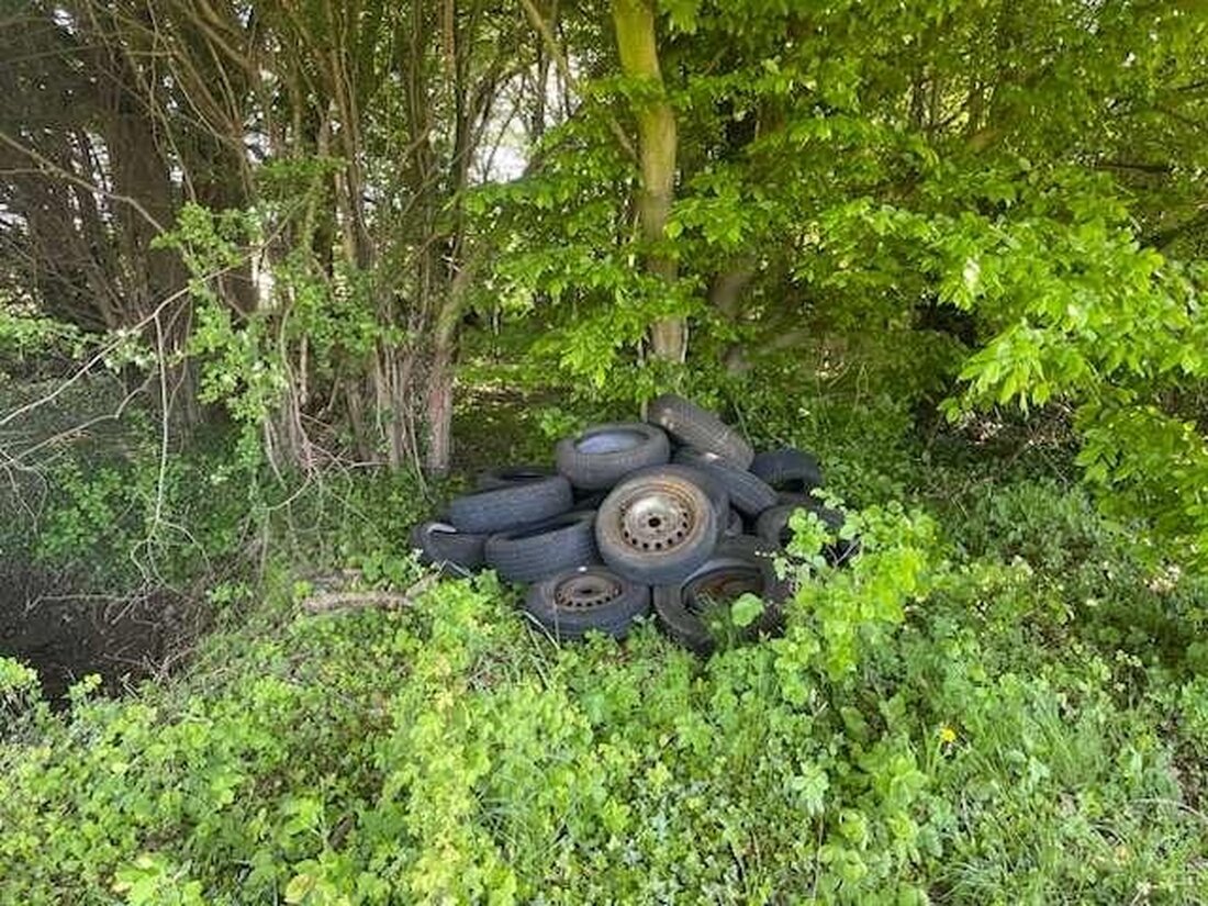 In Bückeburg wurden Altreifen widerrechtlich an einem Feldweg entsorgt. Die Polizei sucht Zeugen für den Vorfall.