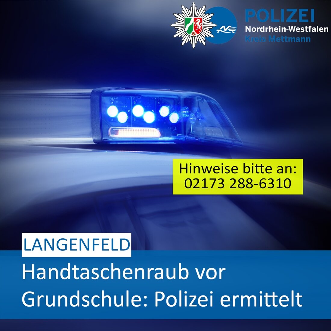 In Langenfeld wurde einer 79-jährigen Frau am 12. Februar die Handtasche geraubt. Polizei ermittelt und bittet um Hinweise.