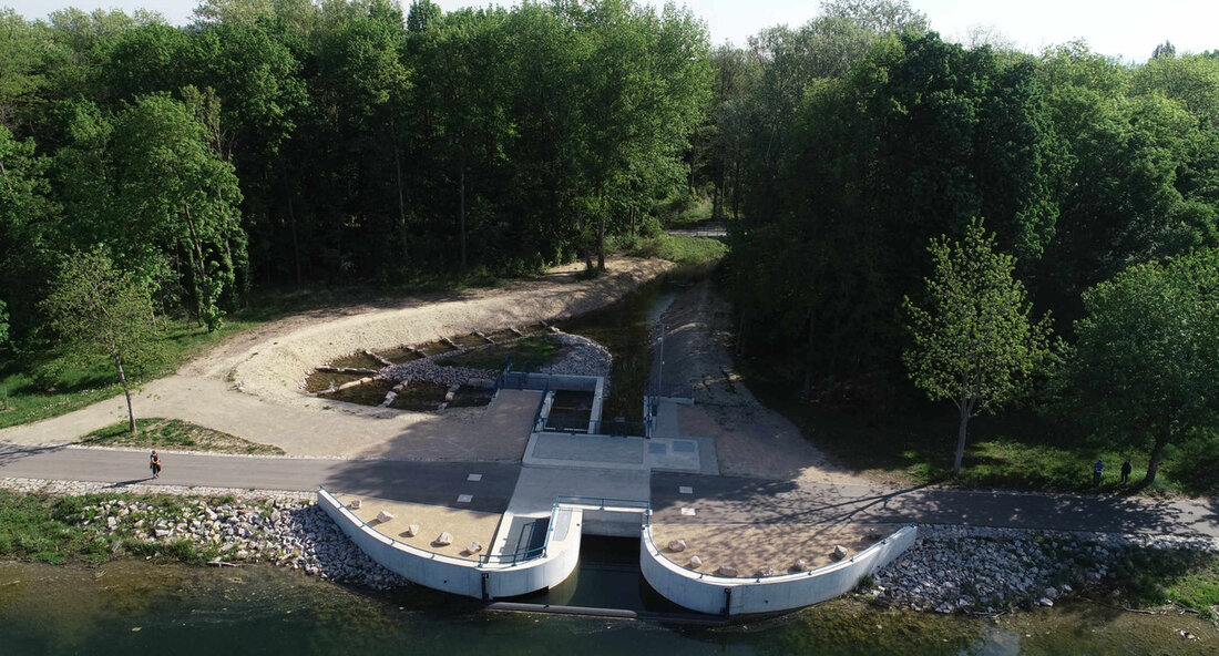 Umweltministerin Thekla Walker und Regierungspräsidentin Bärbel Schäfer haben den zukünftigen Hochwasserrückhalteraum Kulturwehr Breisach besucht. Der Hochwasserrückhalteraum ist Teil des Integrierten Rheinprogramms. Zum Abschluss der Bauarbeiten auf deutscher Seite haben Umweltministerin Thekla Walker und Regierungspräsidentin Bärbel Schäfer den zukünftigen Hochwasserrückhalteraum Kulturwehr Breisach im Landkreis Breisgau-Hochschwarzwald besucht. Der Hochwasserrückhalteraum ist Teil des Integrierten Rheinprogramms (IRP), das auf ehemaligen Überflutungsflächen zwischen Basel und Mannheim insgesamt 13 Hochwasserrückhalteräume umfasst. Die Gesamtkosten des IRP liegen bei aktuell 1,88 Milliarden Euro und werden durch das Land Baden-Württemberg und den Bund gemeinsam getragen. „Diese Investitionen sorgen dafür, dass wir am Ende nicht um ein Vielfaches mehr Geld …