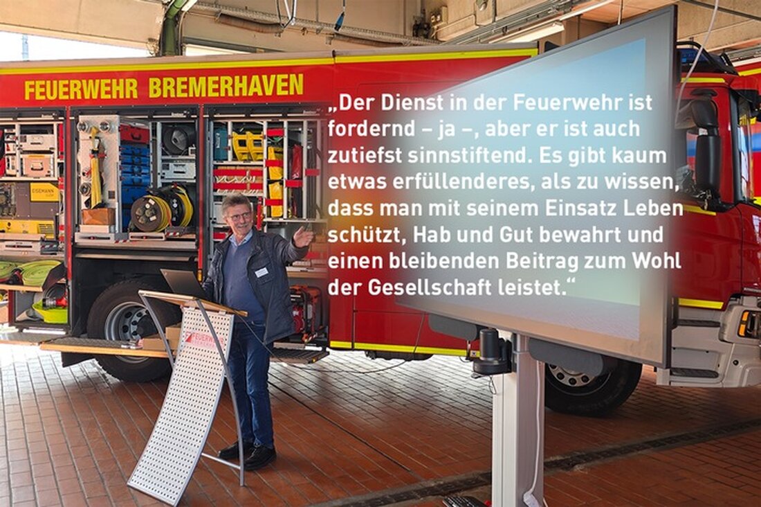 Feuerwehrdezernent Peter Skusa eröffnete die Veranstaltung "Dein Weg zur Feuerwehr" in Bremerhaven. Bewerbungen bis 18. Mai möglich.