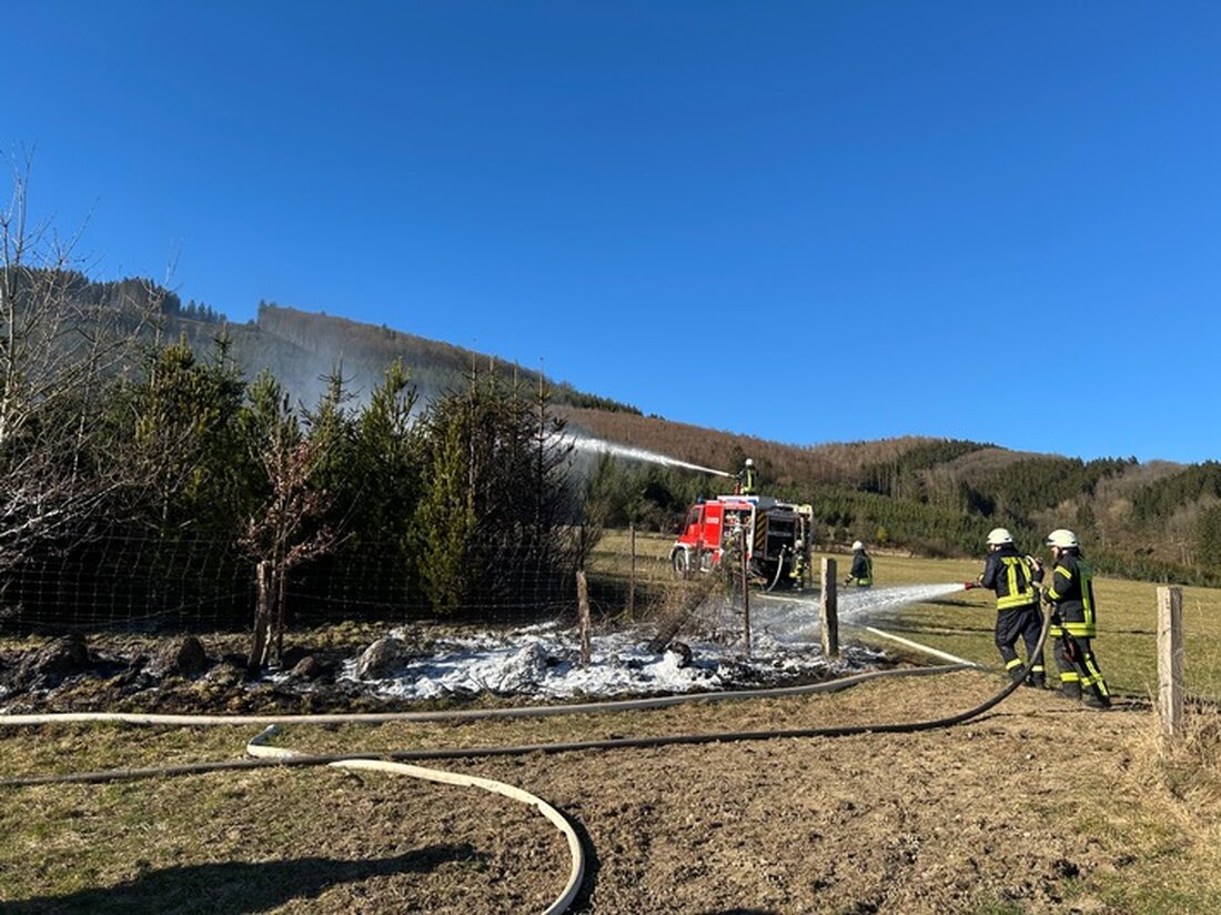 Die Feuerwehr Lennestadt kämpfte am Dienstagnachmittag erfolgreich gegen einen Waldbrand in Saalhausen und verhinderte Schlimmeres.