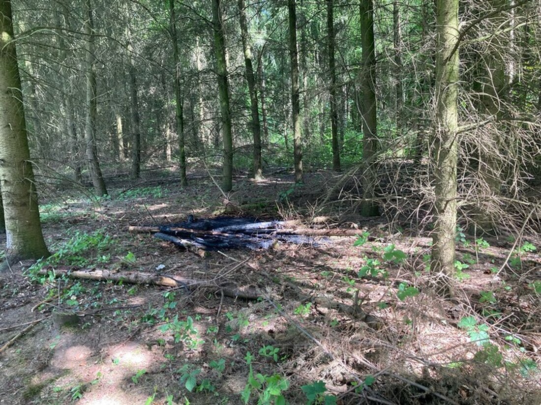 Unbekannte haben am 12. Mai in Delhoven einen Waldbrand verursacht. Feuerwehr löschte, Zeugen gesucht. Brandgefahr sensibilisieren.
