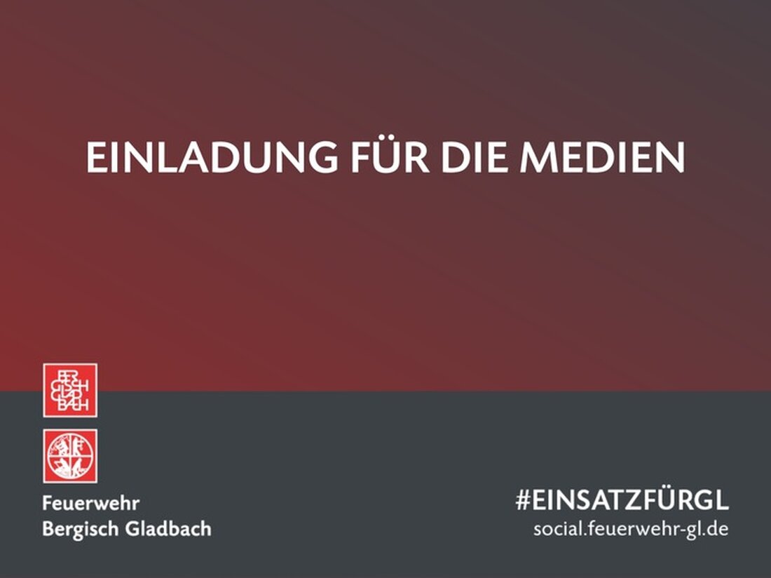 Feuerwehr Bergisch Gladbach lädt Medien zur Zeugnisübergabe, Beförderungen und Ehrungen ein. Anmeldung per E-Mail erforderlich.