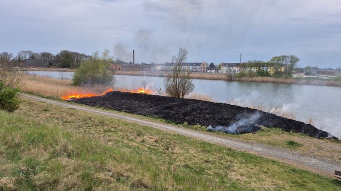 Am 15. April 2025 brannte eine Uferfläche am Wangermeer in Hohenkirchen. Zeugen werden gebeten, sich zu melden.