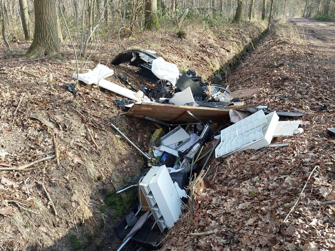 Unbekannte have zwischen dem 19. und 20. Februar 2025 illegalen Müll im Wald bei Heist abgelagert. Polizei sucht Zeugen.