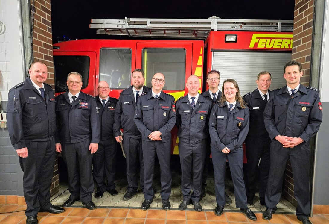 Zahlreiche Beförderungen bei der Löschgruppe Langern der Freiwilligen Feuerwehr Werne während der Jahreshauptversammlung am 1. Februar 2025.
