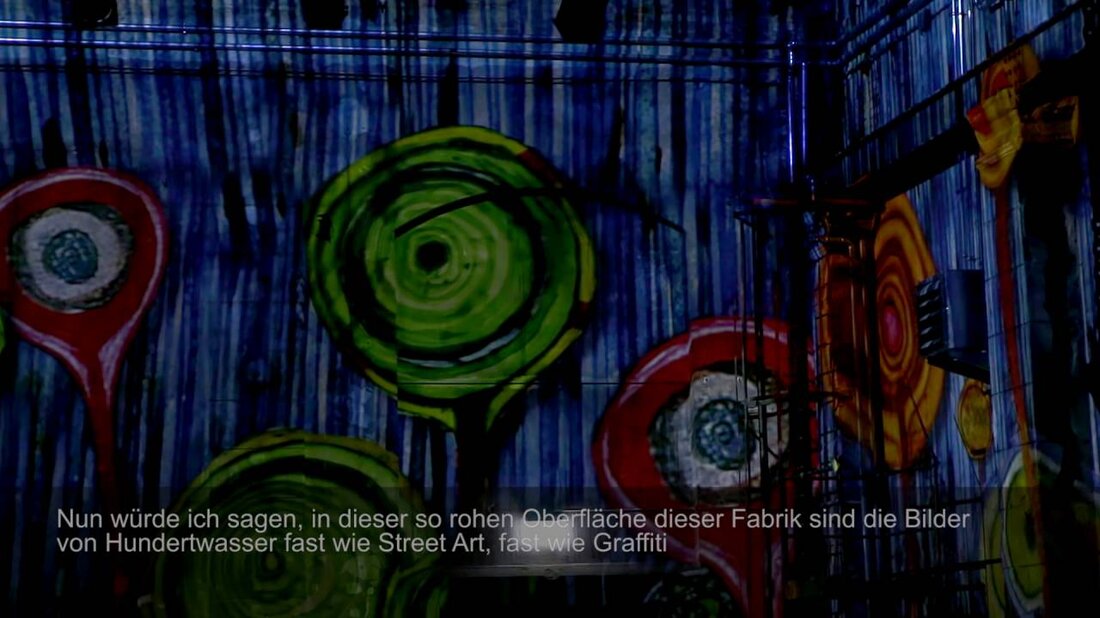 Hundertwasser Erfahrung von IMMERSIVE ART FACTORY erstellt von GIANFRANCO IANNUZZI, RENATO GATTO, MASSIMILIANO SICCARDI. Musik komponiert und arrangiert von LUCA LONGOBARDI Produktion von Kunstkraftwerk. Youtube-Link