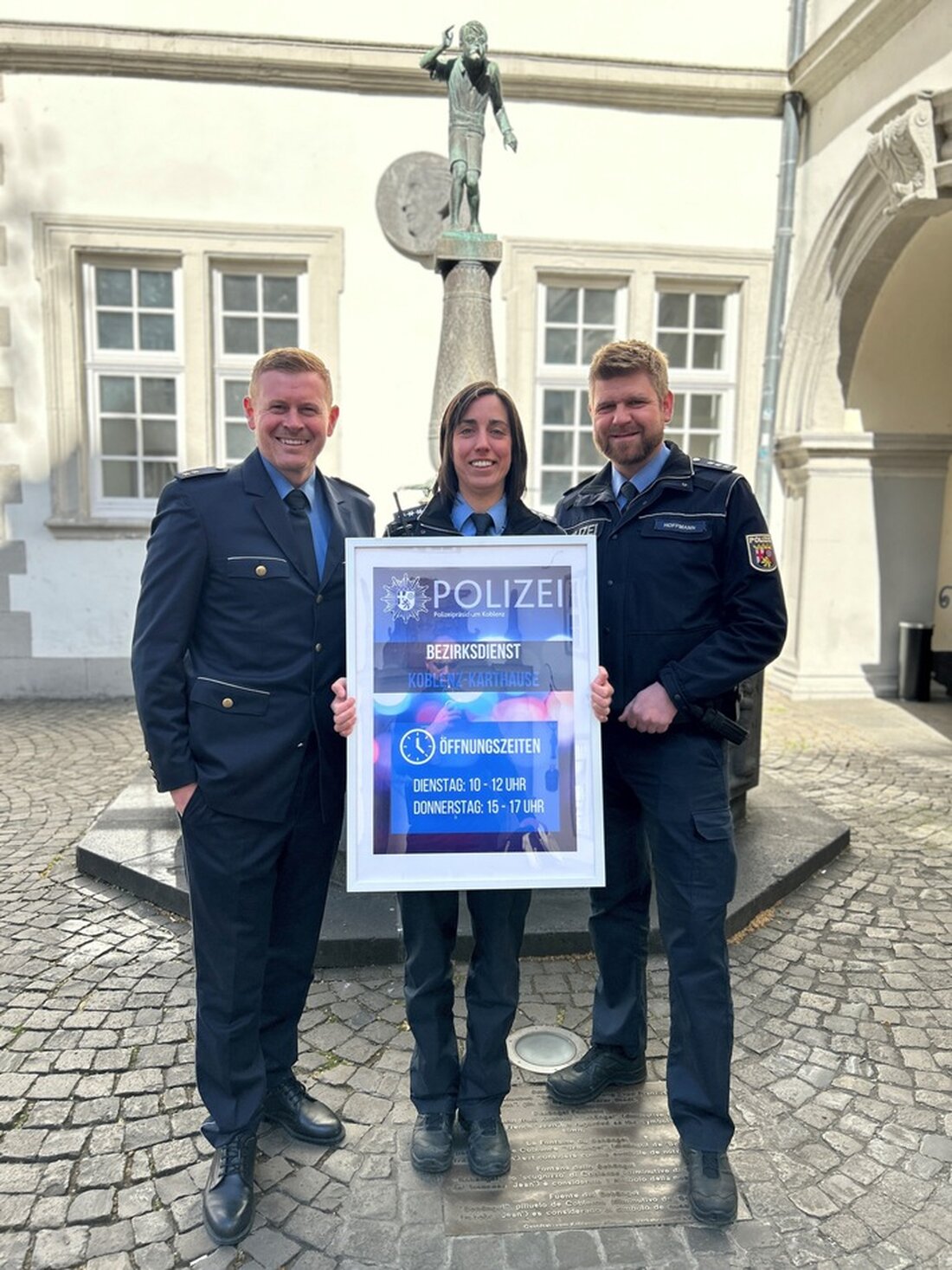 Personelle Veränderungen im Bezirksdienst der PI Koblenz 1: Zwei neue Beamte übernehmen Verantwortung in Karthause und Altstadt.