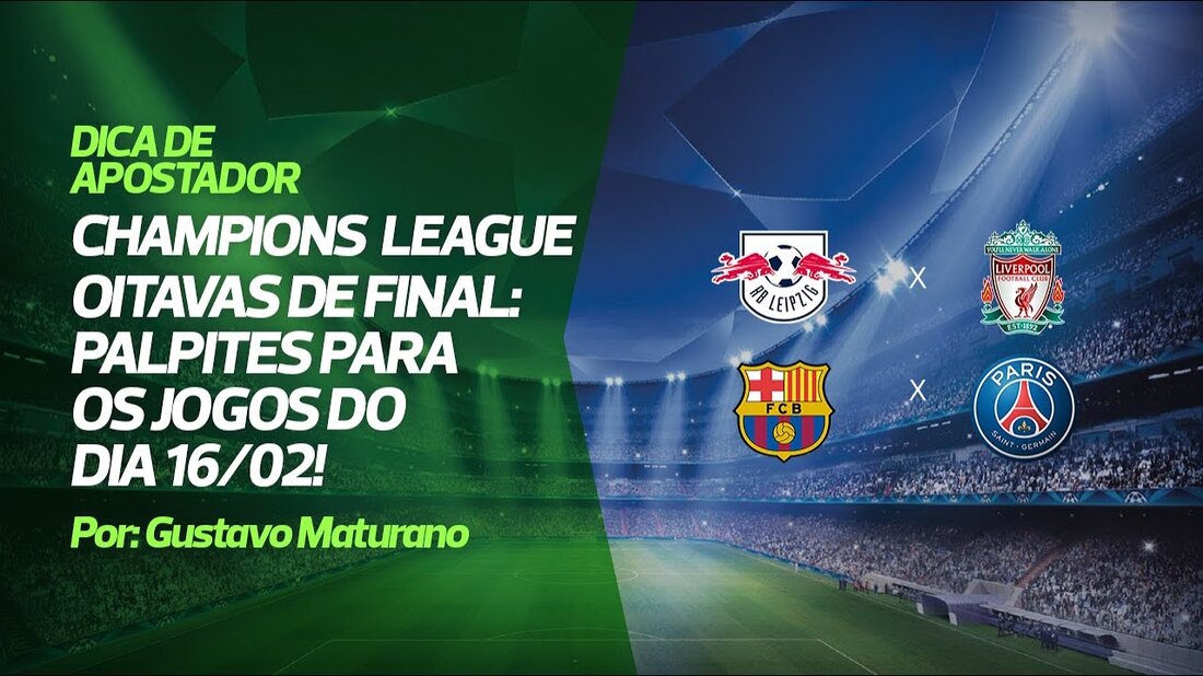 Análise e palpite para os jogos de terça das oitavas de final da Liga dos Campeões da UEFA. 17.00 Uhr – RB Leipzig x Liverpool 17.00 Uhr – Barcelona x PSG Os melhores grupos, cursos e livros sobre apostas estão na http://www.lojadoapostador.com Quer mais dicas? Zugriff: http://www.queroapostar.com Me siga no instagram: @TiquinhoQA https://www.instagram.com/tiquinhoqa @queroapostar https: //www.instagram.com / queroaposta … #palpitesfutebol #apostasfutebol # palpiteschampions #palpitesligadoscampeoes #championsleague #ligadoscampeoes #psg #liverpool #barcelona #rbleipzig #apostasaovivo #apostasonline #palpitesesportivos # bet365 #betfair # 188bet #pinnacle #apostasbrasil #apostador #dicasdeapostas. Youtube-Link