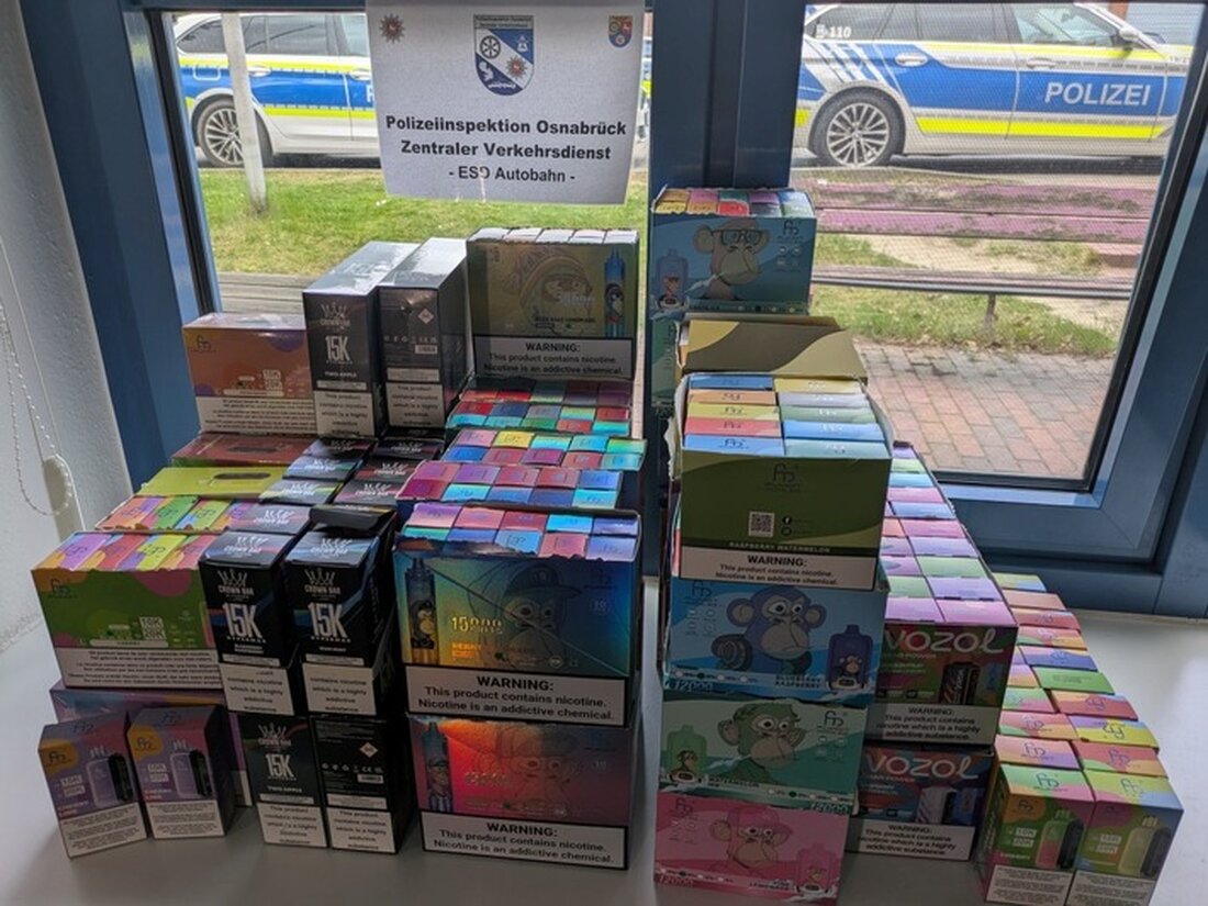 Polizei Osnabrück stellt 426 unversteuerte E-Zigaretten auf A30 sicher. Steuerschaden im vierstelligen Bereich. Gesundheitsrisiken gewarnt.