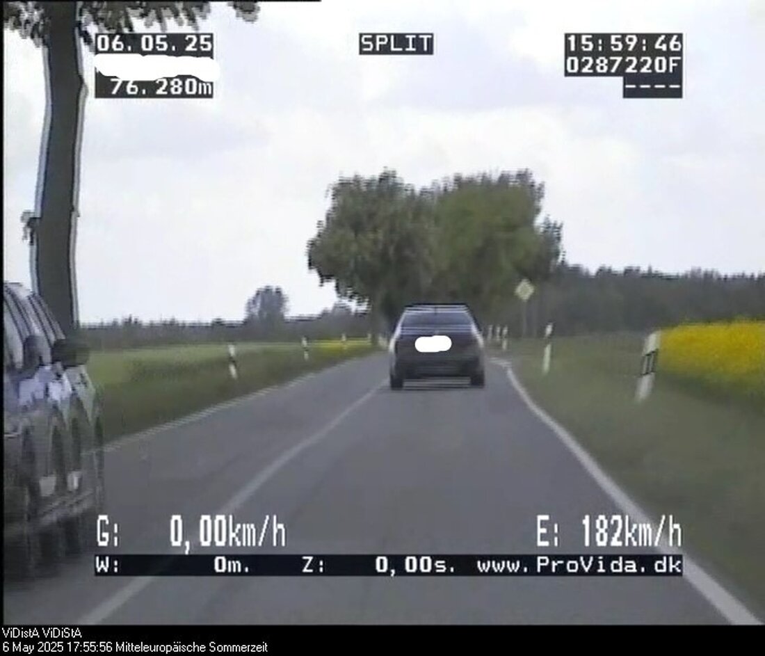 Ein Mann raste auf der L271 bei Demmin mit bis zu 182 km/h durch Ortschaften. Die Polizei ergriff Maßnahmen gegen seine Raserei.