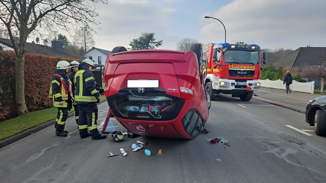 In Langen überschlug sich am 10.02.2025 ein PKW nach einem Zusammenstoß. Die 62-jährige Fahrerin verletzte sich schwer.