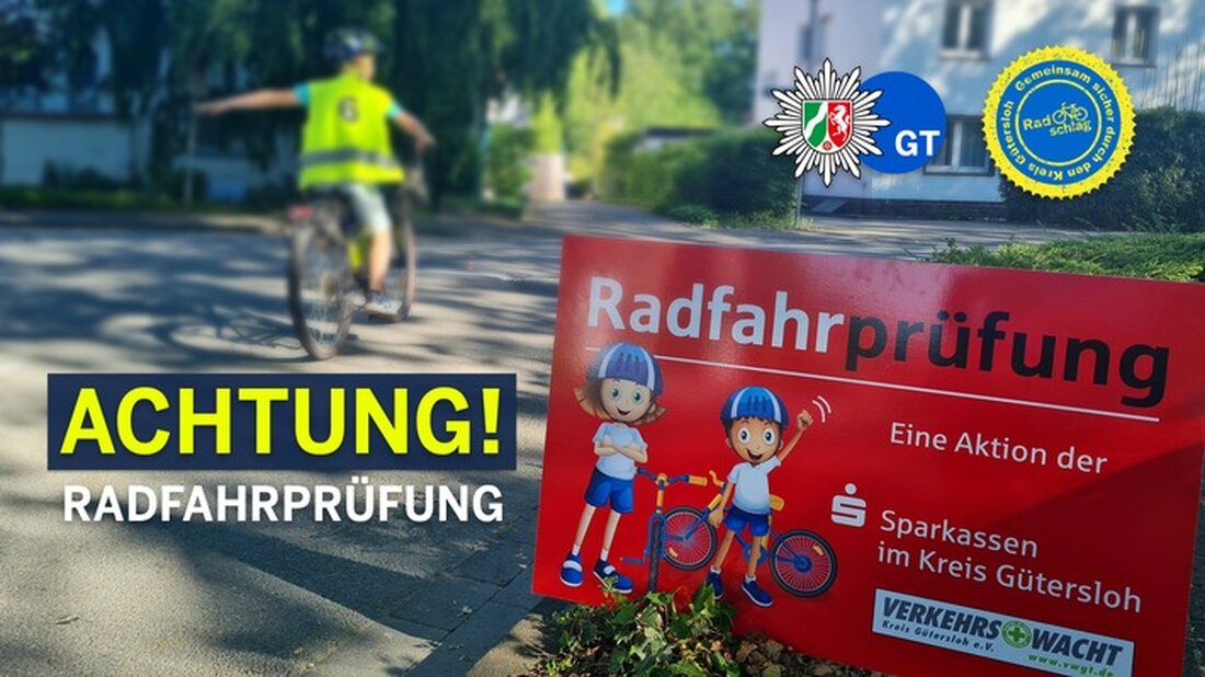 Am 10.04. findet an der Parkschule Wiedenbrück die Radfahrprüfung für Viertklässler statt. Schüler zeigen sich sicher im Verkehr.