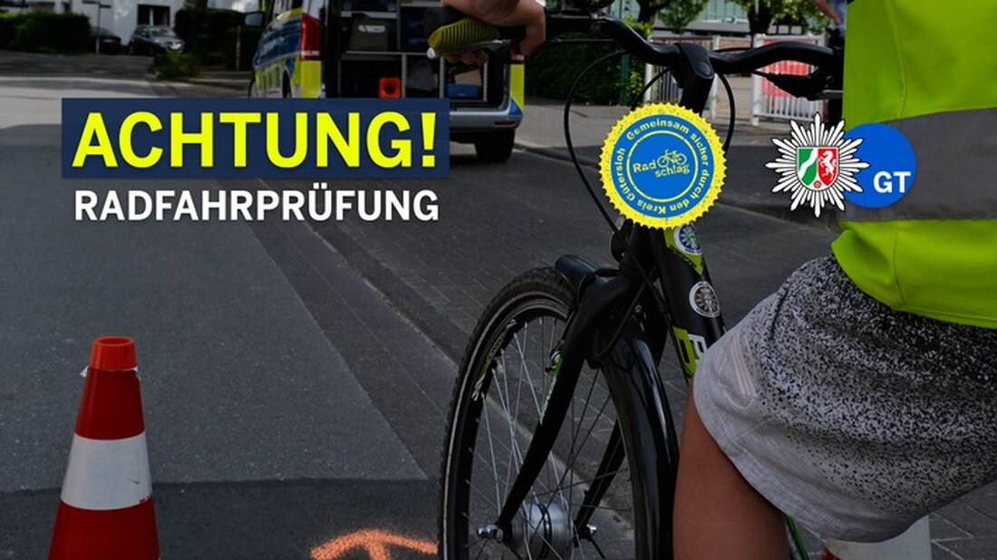 Am 14.03.2023 absolvieren Viertklässler der Grundschule Varensell ihre Radfahrprüfung im öffentlichen Verkehrsraum.