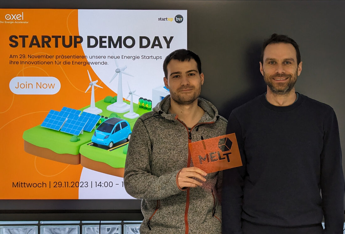 Das Start-up „MELT“ qualifiziert sich für das Landesfinale des Gründungswettbewerbs „Start-up BW Elevator Pitch“, der vom Wirtschaftsministerium Baden-Württemberg durchgeführt wird. Bei dem Wettbewerb, der bereits zum zehnten Mal stattfindet, werden die besten Geschäftsideen und Gründerinnen und Gründer im Land gesucht. Das Start-up „MELT“ überzeugte die Jury mit seiner Geschäftsidee eines Phasenwechselmaterials, das große Wärmemengen zwischenzuspeichern und somit Photovoltaikanlagen und Wärmepumpen deutlich effizienter zu nutzen. Durch die Teilnahme am Elevator Pitch haben Start-ups die Möglichkeit, ihre Geschäftsmodelle in einem frühen Stadium der Öffentlichkeit zu präsentieren und wertvolle Kontakte für die weitere Entwicklung ihrer Unternehmen zu knüpfen. Wirtschaftsministerin Dr. Nicole Hoffmeister-Kraut gratulierte …