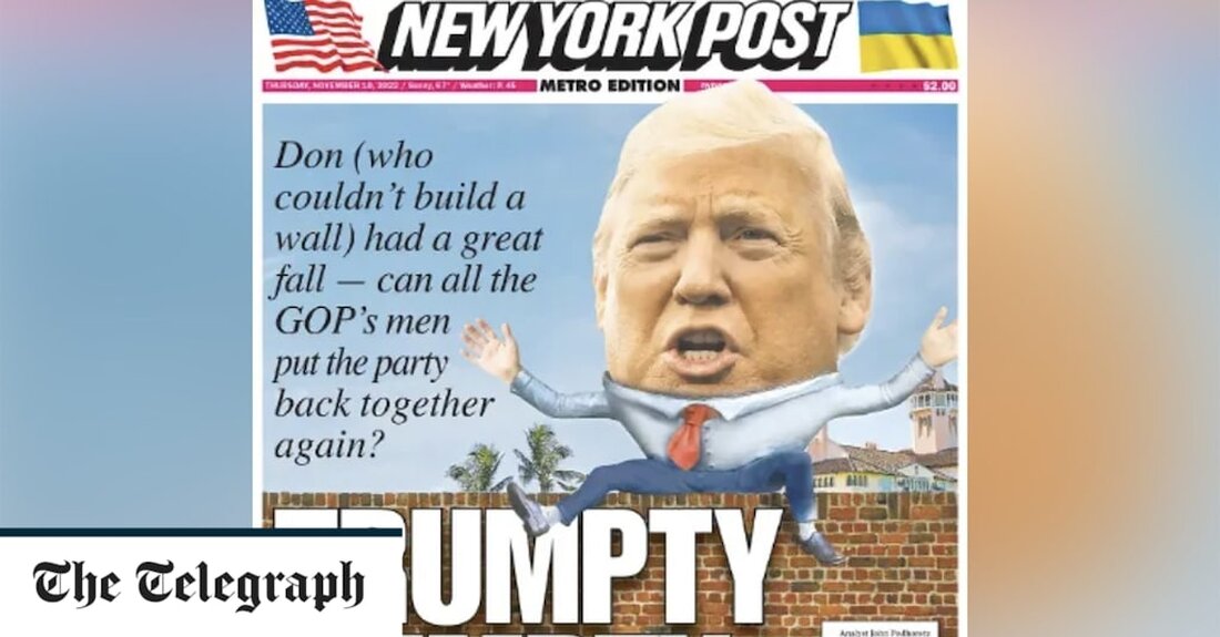 Donald Trump wurde von seiner Lieblingszeitung verspottet, die ihn als „Trumpty Dumpty“ darstellte. Die New York Post im Besitz von Rupert Murdoch, die Herrn Trump für die Wiederwahl im Jahr 2020 unterstützte, hat ihn nach der glanzlosen Leistung der Republikaner bei den Zwischenwahlen ausgeweidet. In einem Theaterstück zum Kinderlied „Humpty Dumpty“ wurde Mr. Trump unter der Überschrift „Trumpty Dumpty“ auf einer Mauer sitzend dargestellt. Es fügte hinzu: „Don [who couldn’t build a wall&#8230;] hatte einen tollen Sturz. Können alle GOPs-Männer die Party wieder zusammenstellen? Unterdessen veröffentlichte das Wall Street Journal, das ebenfalls Teil des Medienimperiums von Herrn Murdoch ist, einen &hellip;