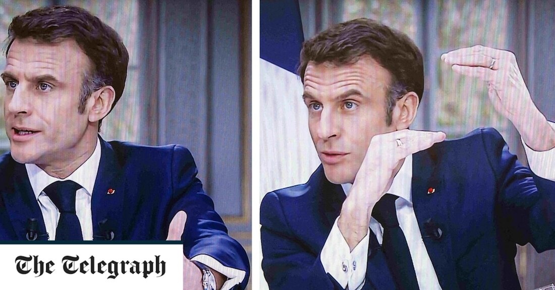 Emmanuel Macron nahm während eines wichtigen Fernsehinterviews über seine unpopuläre Rentenreform subtil eine Luxusuhr von seinem Handgelenk, was Kritiker sagen, ist ein weiterer Beweis dafür, dass er „Präsident der Reichen“ ist. Während des halbstündigen Interviews zur Hauptsendezeit über seine Entscheidung, das Rentenalter von 62 auf 64 anzuheben, ist Herr Macron zu sehen, wie er die Sendung mit einer großen Uhr mit blauem Zifferblatt und schwarzem Armband am linken Arm beginnt. Social-Media-Kommentatoren wiesen darauf hin, dass er die Uhr elf Minuten nach der Aufbewahrung heimlich entfernte und seinen linken Arm unter den Tisch legte, während er ruhig weiter eine Frage beantwortete. &hellip;