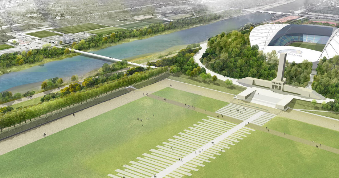 Umbau Stadionvorplatz, zusätzliches Grün und neue Schule: Masterplan für das Stadionumfeld steht Vom Anpfiff bis zur Nachspielzeit: Mit dem Rahmenplan für das Stadionumfeld hat das Stadtplanungsamt jetzt kurz- bis langfristige Entwicklungsperspektiven für das Quartier zwischen Lindenau, Elsterflutbecken und Waldstraßenviertel formuliert. © Rehwald Landschaftsarchitekten Vogelperspektive auf den Stadionvorplatz und die Friedrich-Ebert-Straße. © Rehwald Landschaftsarchitekten Festwiesenvorplatz © Rehwaldt Landschaftsarchitekten Den entsprechenden Beschluss für ein übergeordnetes Leitbild hat Oberbürgermeister Burkhard Jung auf Vorschlag von Baubürgermeister Thomas Dienberg auf den Weg gebracht, der Stadtrat entscheidet voraussichtlich noch im Juli 2023 darüber. Schrittweise Umsetzung Ein Fußballspiel dauert immer 90 Minuten – und der Rahmenplan wird &hellip;