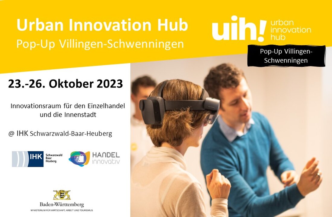 Urban Innovation Hub Pop-up in Villingen-Schwenningen präsentiert neue Technologien und digitale Services Villingen-Schwenningen, 23. Oktober 2023 – Die Industrie- und Handelskammer Schwarzwald-Baar-Heuberg lädt vom 23. bis 26. Oktober 2023 Unternehmen und Interessierte ein, den Urban Innovation Hub Pop-up in Villingen-Schwenningen zu besuchen. Hier werden innovative Technologien und digitale Services vorgestellt, die den Einzelhandel und andere Dienstleistungsbetriebe unterstützen sollen. Das Ziel des Urban Innovation Hubs ist es, den Einzelhandel in den Innenstädten leistungsfähig zu halten und lebendige Zentren zu schaffen. Das Projekt „Handel innovativ“ des Kompetenzzentrums Smart Services und der Urban Innovation Hub sollen die Umsetzung neuer Geschäftsmodelle fördern und Unternehmen …