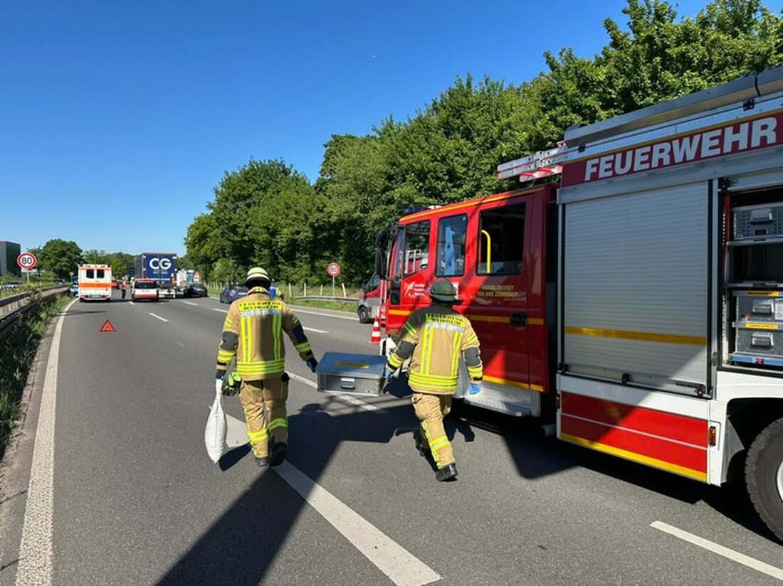 Ein Verkehrsunfall zwischen Pkw und Lkw auf der B38 in Weinheim am Montagvormittag führte zu leichten Verletzungen und Stau.