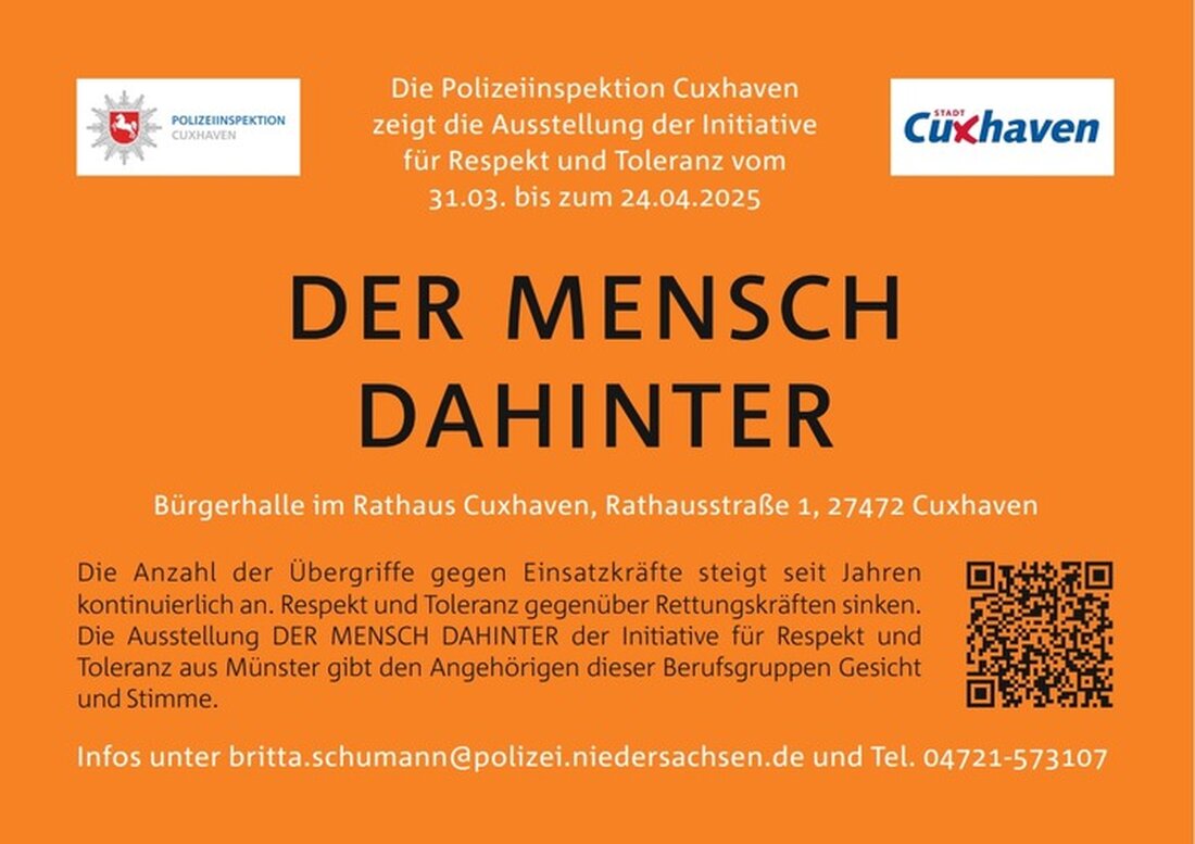 Wanderausstellung "Der Mensch dahinter" zur Wertschätzung von Einsatzkräften vom 31.03. bis 24.04.2025 im Cuxhavener Rathaus.