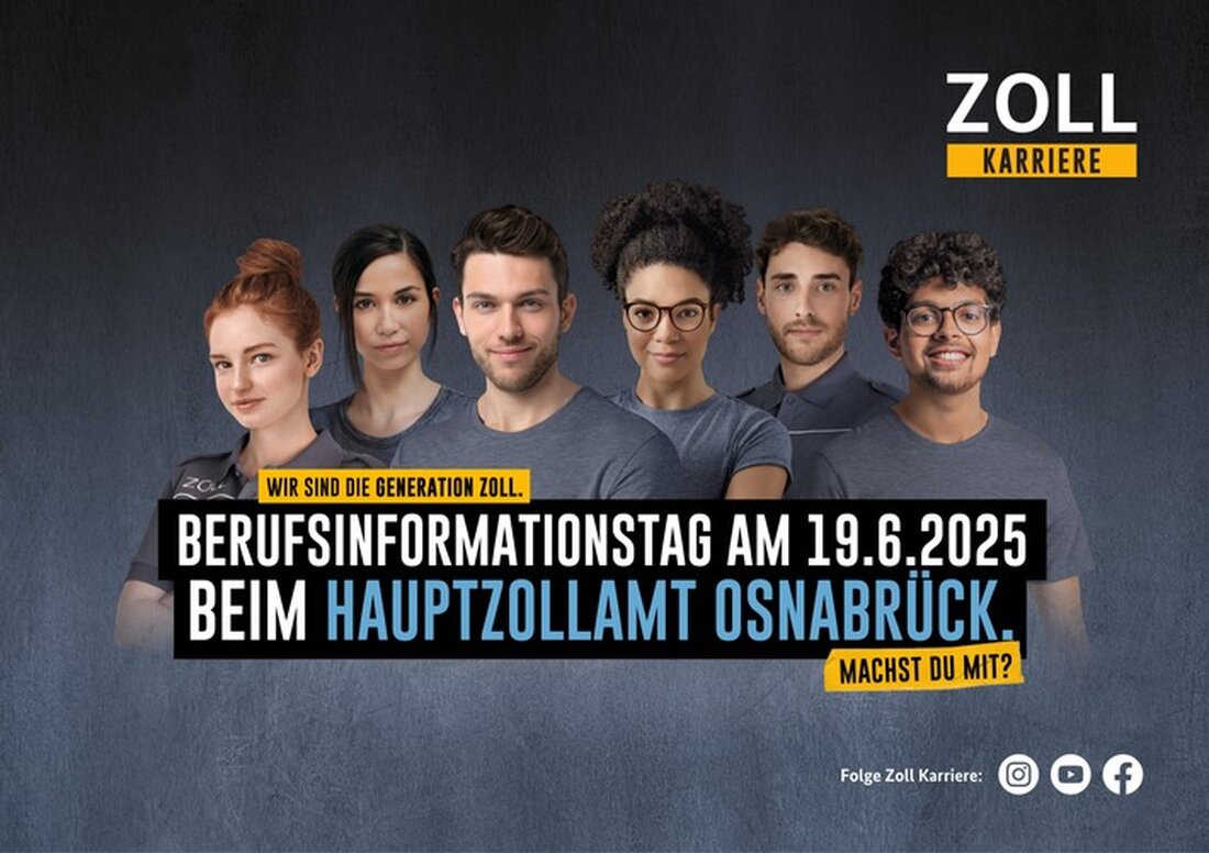 Am 19. Juni 2025 lädt das Hauptzollamt Osnabrück Jugendliche zu einem Zoll-Info-Tag ein, um Berufschancen im Zolldienst kennenzulernen.