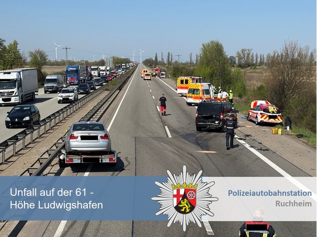 Am Freitagmittag führten zwei Verkehrsunfälle auf der A61 bei Ludwigshafen zu erheblichen Staus und Verletzungen.