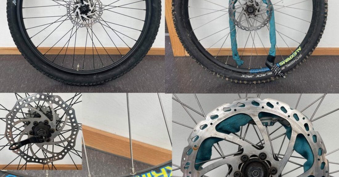 Polizei Darmstadt sucht Eigentümer von sichergestellten Fahrradteilen. Hinweise erbeten nach Fahrzeugkontrolle am 31. März 2025.