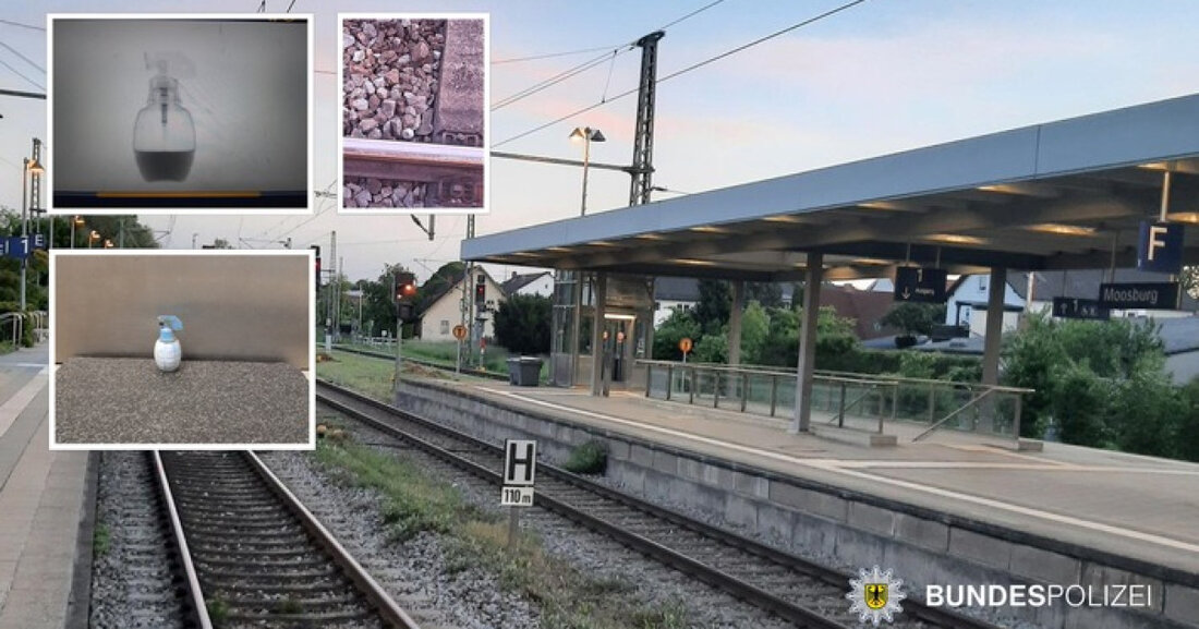 Einsatzkräfte der Bundespolizeidirektion München wurden alarmiert, als eine Granatenattrappe am Bahnhof Moosburg entdeckt wurde.