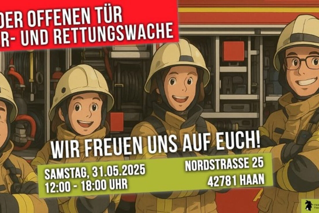 Besuchen Sie am 31. Mai den Tag der offenen Tür bei der Feuerwehr Haan. Erleben Sie spannende Übungen, Informationen und Leckereien!