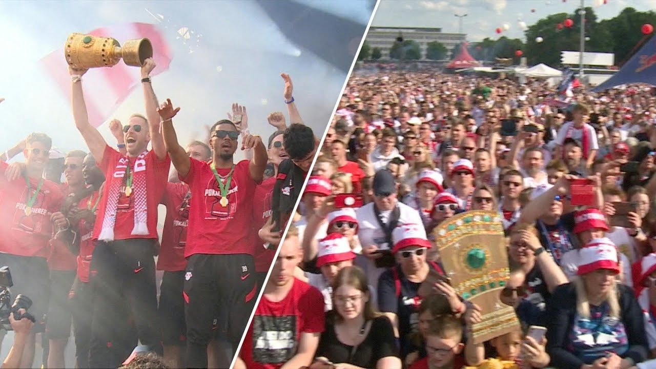 Gemeinsam mit tausenden Fans: Leipzig feiert Pokalsieg ausgiebig | SID