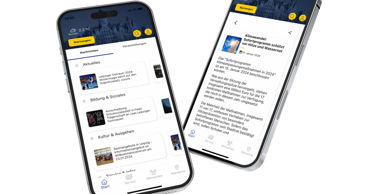 "Leipzig App gestartet: Städtische Services auf Smartphone"