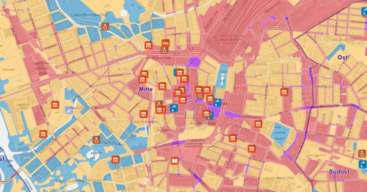 Digitale Erfrischungskarte: Kühlorte in Leipzig bei Sommerhitze entdecken
