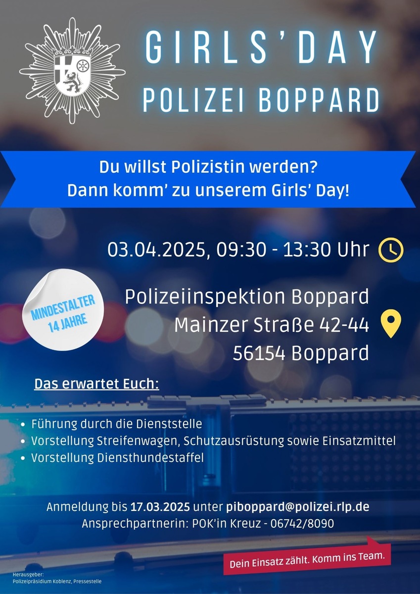 Einblicke in die Polizeiwelt: Girls' Day in Boppard begeistert Mädchen!