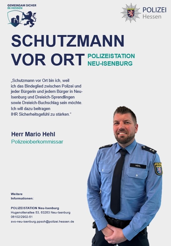Neu-Isenburg bekommt neuen Schutzmann: Mario Hehl im Einsatz für Sicherheit!